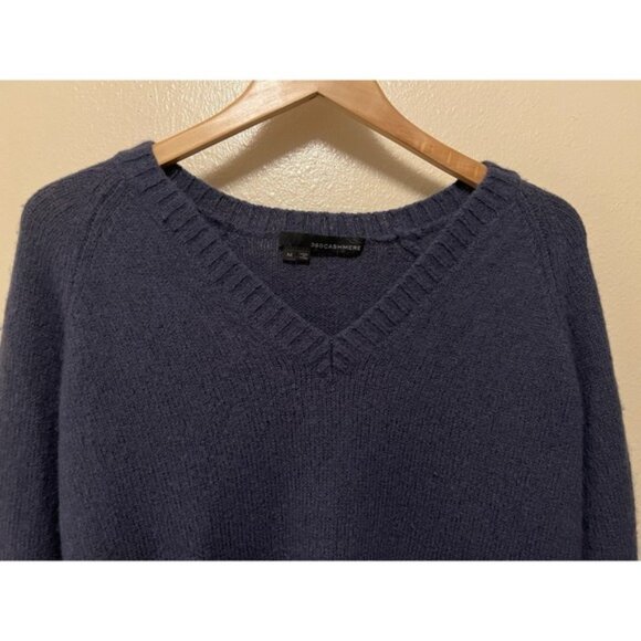360 Cashmere V Neck Wool & Cashmere‎ Blend Sweater Dark Blue Navy Women's Size M - Picture 3 of 11